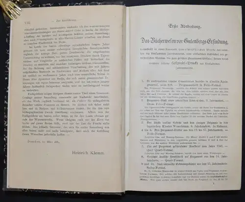 Klemm, Beschreibender Catalog des Bibliographischen Museums 1884 Bibliographie