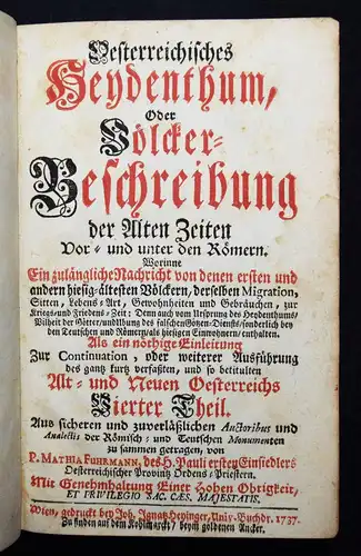 Fuhrmann, Oesterreichisches Heydenthum 1737 VORGESCHICHTE ÖSTERREICH HEIDEN