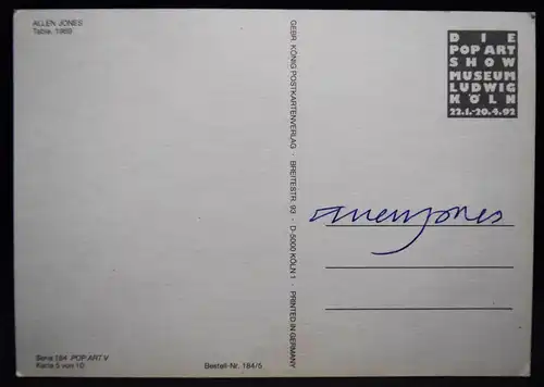 Jones, 3 Fotopostkarten + Farbfoto 1977-1992 - SIGNIERT - POP-ART