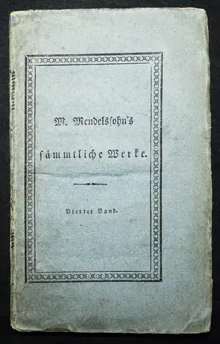 Mendelssohn, Kleine philosophische Schriften - 1819 - JUDAICA JUDENTUM