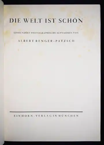 Albert Renger-Patzsch, Die Welt ist schön - 1931 + BRIEF SIGNIERT NEUE SEHEN