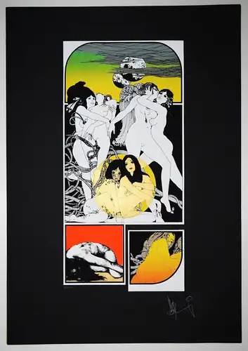 Mundschitz, Sechs ORIGINAL-SIEBDRUCKE 68 x 37 cm SIGNIERT EROTICA POP-ART