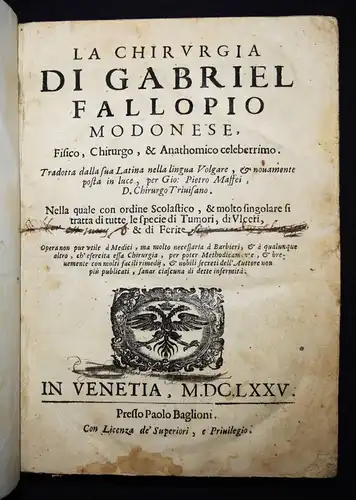 Falloppio, La Chirurgia - 1675