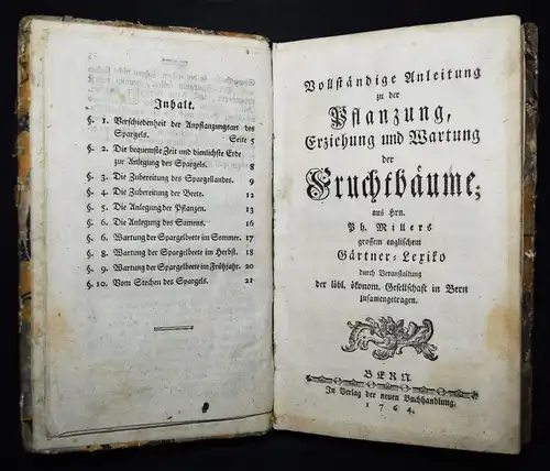 Vothmann, Anlegung und Wartung des Spargel 1784 SPARGELANB+ Miller, Fruchtbäume