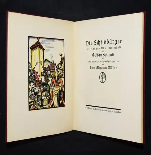 Schwab, Die Schildbürger. Dietrich 1922 ORIG.-HOLZSCHNITTE von Hans A. Müller