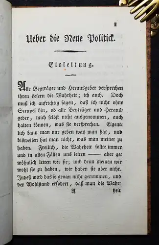 Claudius, Auch ein Beytrag über die Neue Politick - 1794 ERSTE AUSGABE - POLITIK