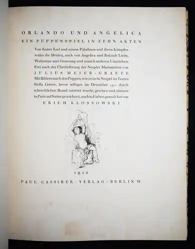 Meier-Graefe, Orlando und Angelica. Cassirer 1912 FOLIO-PRESSENDRUCK  1/600