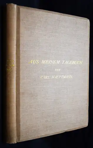 Hauptmann, Aus meinem Tagebuch. S. Fischer 1900 SIGNIERT WIDMUNGSEXEMPLAR