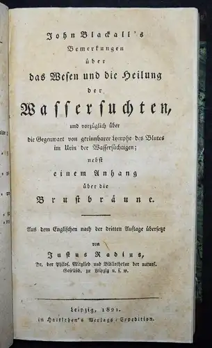 Southey, Vermeidung und Heilung der Lungenschwindsucht SCHWINDSUCHT WASSERSUCHT