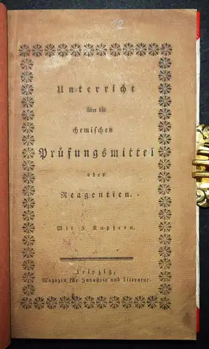 Payen, Unterricht über die Reagentien - 1823 CHEMIE