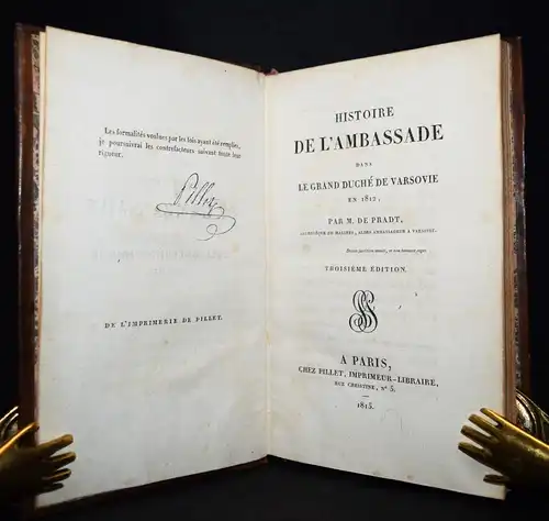 Napoleon I. – Pradt, Histoire de l’ambassade 1815 SIGNIERT QUELLENWERK