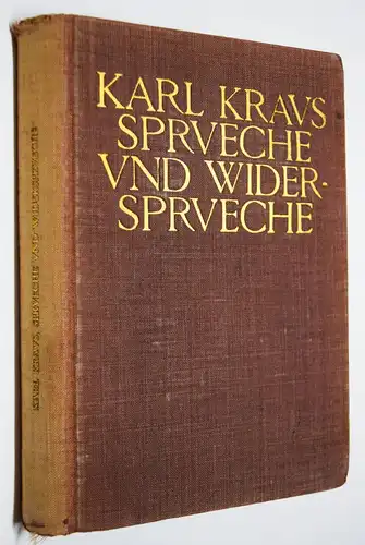 Kraus, Sprüche und Widersprüche - 1909