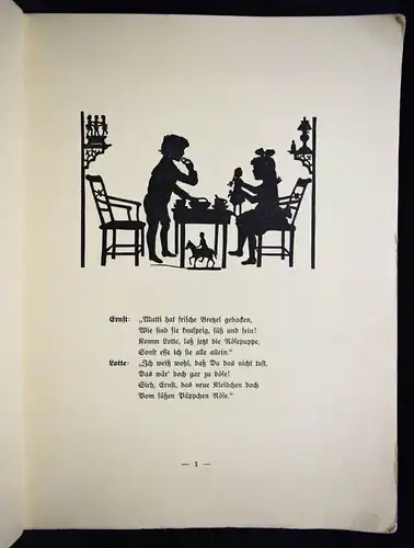 Crull, Ernst und Lotte - um 1920 SCHERENSCHNITTE SCHATTENBILDER SILHOUETTEN