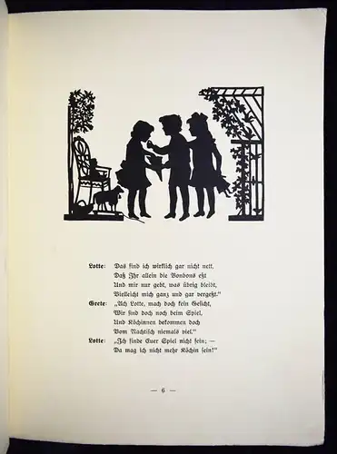 Crull, Ernst und Lotte - um 1920 SCHERENSCHNITTE SCHATTENBILDER SILHOUETTEN