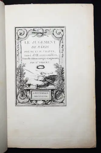 Imbert - Le jugement de Pâris - ZWEITE AUSGABE mit den Illustrationen - 1774