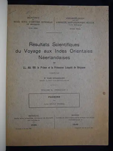 Straelen, Resultats scientifiques du voyage...1933 POISSONS ICHTHYOLOGIE FISCHE