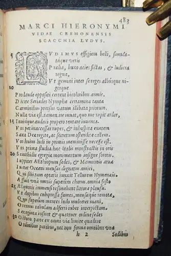 Vida, Opera. Quorum catalogum sequens... 1567 - Schach-Gedicht Scacchia Ludus