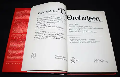 Schlechter, Die Orchideen, II - Parey 1985 - ISBN: 348978622X - BOTANIK BLUMEN