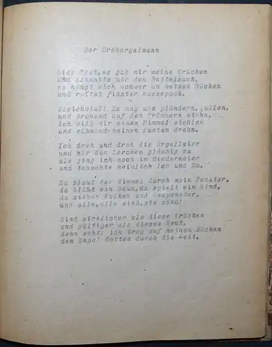 TYPOSKRIPTE VON HANS WÜHR - 1950 - 74 GEDICHTE - TYPOSKRIPT
