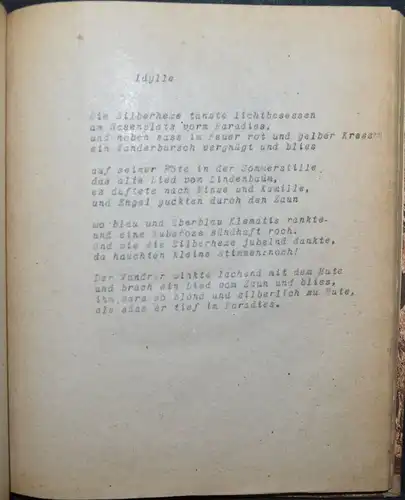 TYPOSKRIPTE VON HANS WÜHR - 1950 - 74 GEDICHTE - TYPOSKRIPT