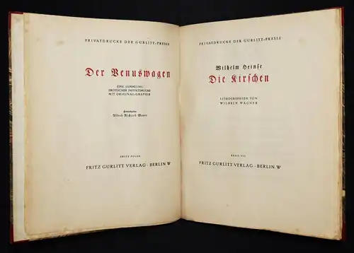 Heinse, Die Kirschen - 1919  1/700 Lithographien WILHELM WAGNER SIGNIERT Erotic