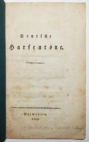 NAPOLEON I. – Blumenhagen, Deutsche Harfentöne 1813 BEFREIUNGSKRIEGE