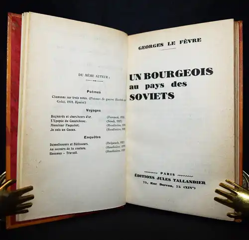 Le Fevre, Un bourgeois au pays des Soviets 1929  SIGNIERT WIDMUNG UDSSR UNION