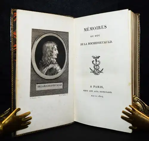 La Rochefoucauld, Memoires 1804 MAROQUIN-LEDER-EINBAND SIGNIERT P. Durville