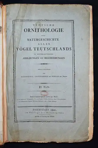 PRACHTVOLLES VOGELBUCH - Susemihl, Teutsche Ornithologie 1800 VÖGEL RAUBVÖGEL