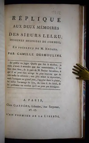 Desmoulins, Opuscules de l’an 1 de la liberte 1790 FRENCH REVOLUTION