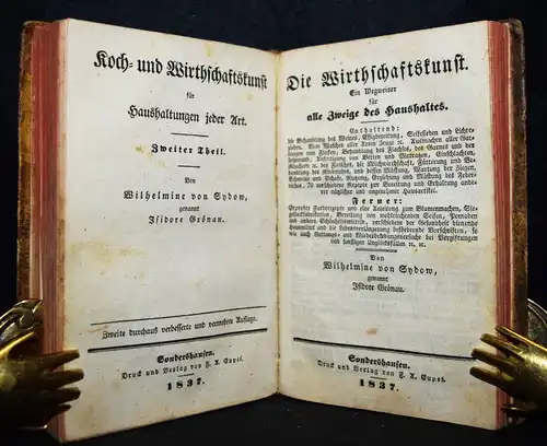 Sydow, Koch- und Wirthschaftskunst - 1837 HAUSWIRTSCHAFT KOCHBUCH KOCHEN