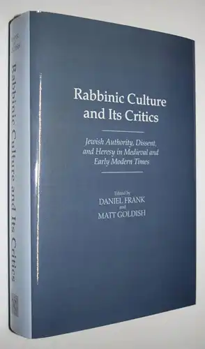 Frank, Rabbinic culture and its critics 2008 JEWS JEWISH JUDAICA JUDEN JUDENTUM