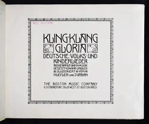 Kling-Klang Gloria. Boston  um 1910 KÜNSTLERBILDERBUCH JUGENDSTIL