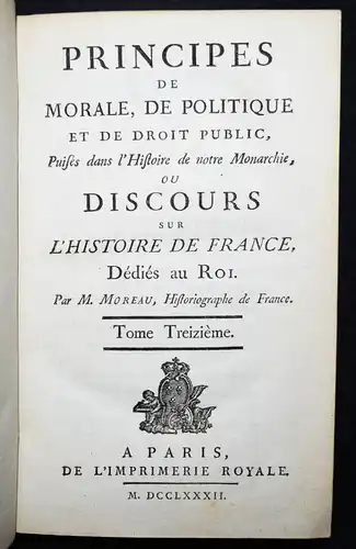 Moreau, Principes de morale, de politique et de droit public 1782 STAATSRECHT
