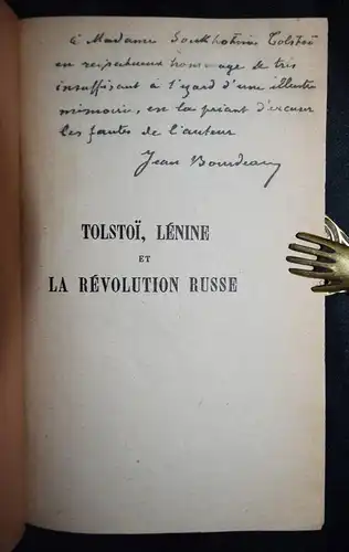 Bourdeau, Tolstoï, Lenine et la Revolution Russe 1921 SIGNIERT SOZIALISMUS