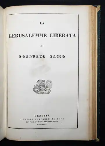 Parnaso italiano volume primo, Dante, Ariosto, Tasso. 4 Werke in 1 Band -1832