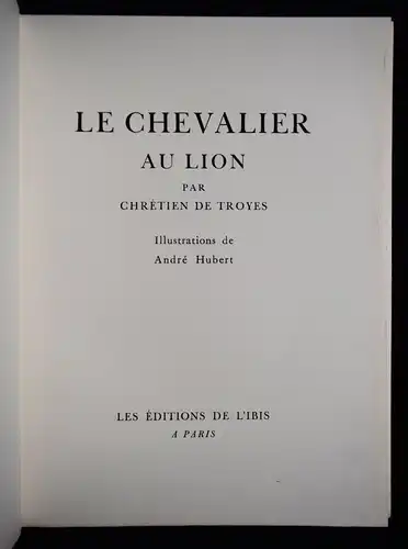 Chretien de Troyes, (Yvain), le Chevalier au lion 1972 1/1000 RITTER MITTELALTER