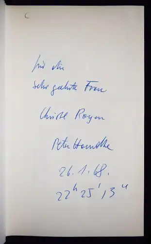 Handke, Begrüßung des Aufsichtsrats - 1967 ERSTE AUSGABE SIGNIERT + ORIG.-PHOTO