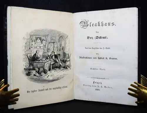 Dickens, Bleakhouse - 1852 ERSTE DEUTSCHE AUSGABE - Hablot K(night) Browne