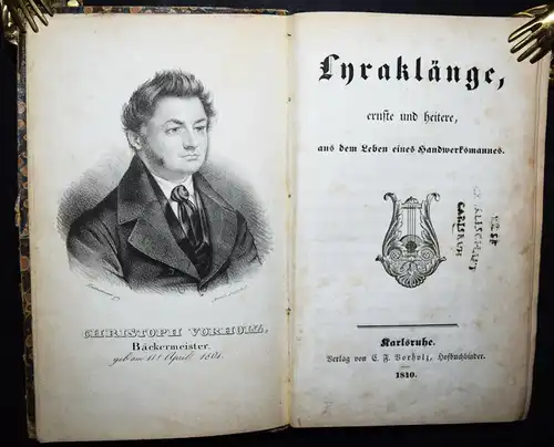 Vorholz, Lyraklänge,...aus dem Leben eines Handwerksmannes KARLSRUHE 1840 Lyrik