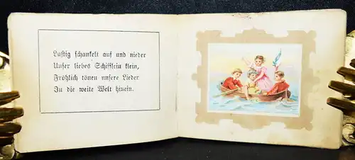 Puppenbilderbuch. 7 muntere Kinderscenen. Schreiber 1877 MINIATURBUCH