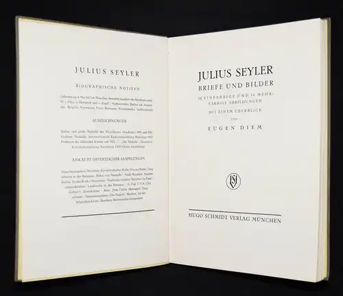 Seyler, Briefe und Bilder. Hugo Schmidt Verlag, 1928 MONOGRAPHIE