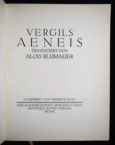 Blumauer, Vergils Aeneis NUMMERIERT 1/900