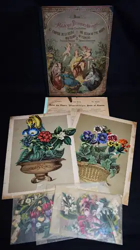 Reich der Blumenkönigin. Neuhaus um 1890 SELTENES SPIELBILDERBUCH Blumen-Bouquet