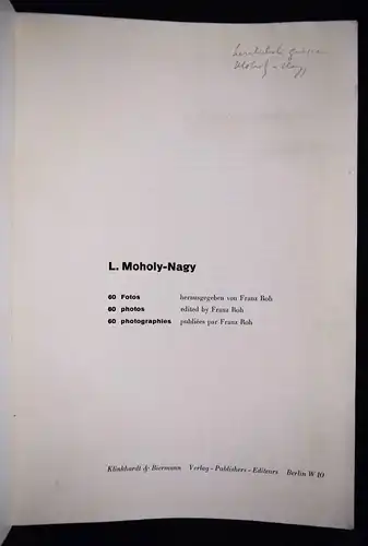 Moholy-Nagy, 60 Fotos - 1930 FIRST EDITION SIGNED !! DEDICATION COPY - BAUHAUS