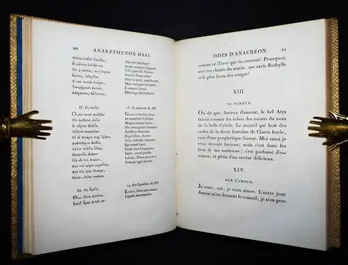 Anacreon. Odes Traduites en Francois, avec le texte grec, la version latine 1799