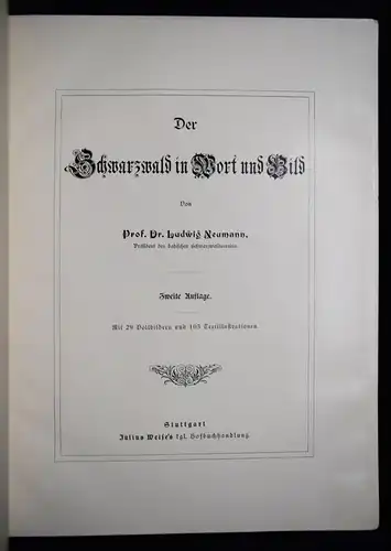 Neumann, Der Schwarzwald in Wort und Bild - 1897 BADEN BADENIA