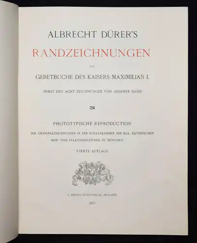 Dürer – Hirth, Albrecht Dürer’s Randzeichnungen zum Gebetbuche…1907