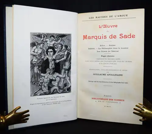 Apollinaire, L’ oeuvre du Marquis de Sade. Bibliotheque des Curieux 1912