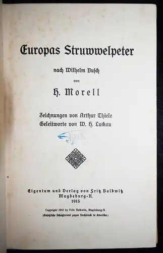 Struwwelpeteriade – Morell. Europas Struwwelpeter. Magdeburg 1915 SERBIEN